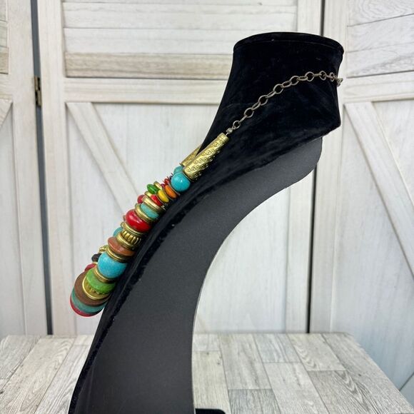 Chunky Beaded Multicolor Statement Necklace Boho Western - Picture 2 of 8